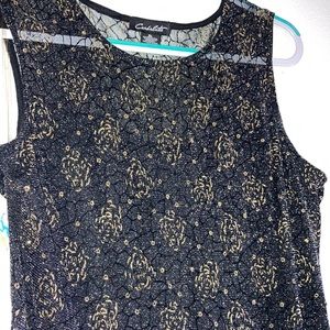 Candalite gold rose fit and flare dress